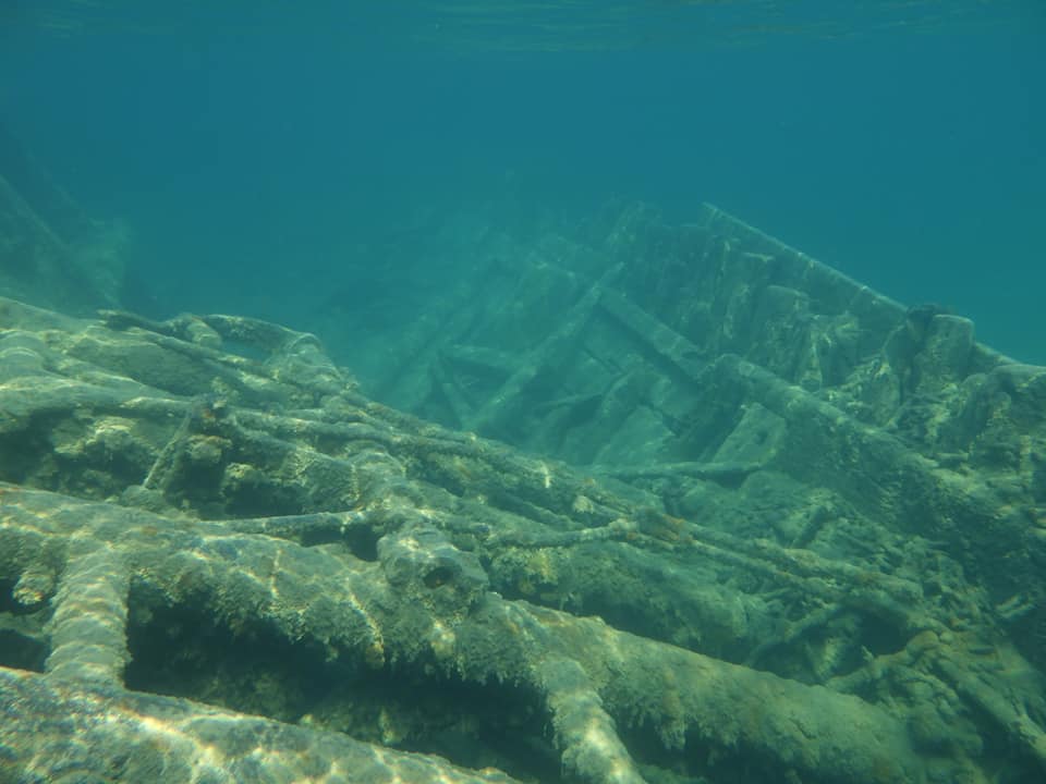 A photo of the Columbus wreck found in Gargantua Harbour, Lake Superior. Photo taken 2021. Photo credit: Bern Vander Meer