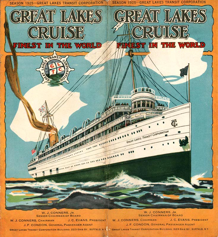 A brochure from 1925 for great lakes cruises from the Great Lakes Transit Corporation. Photo credit: Björn Larsson