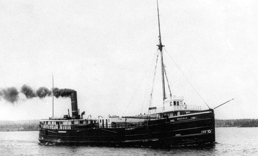 A photo of the passenger ship, Golspie which sand at Old Women's Bay on Lake Superior.