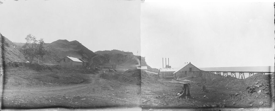 A composite of two photos of Quebec Mine taken in 1882. Photo credit: Geological Survey of Canada / Library and Archives Canada / PA-050755
